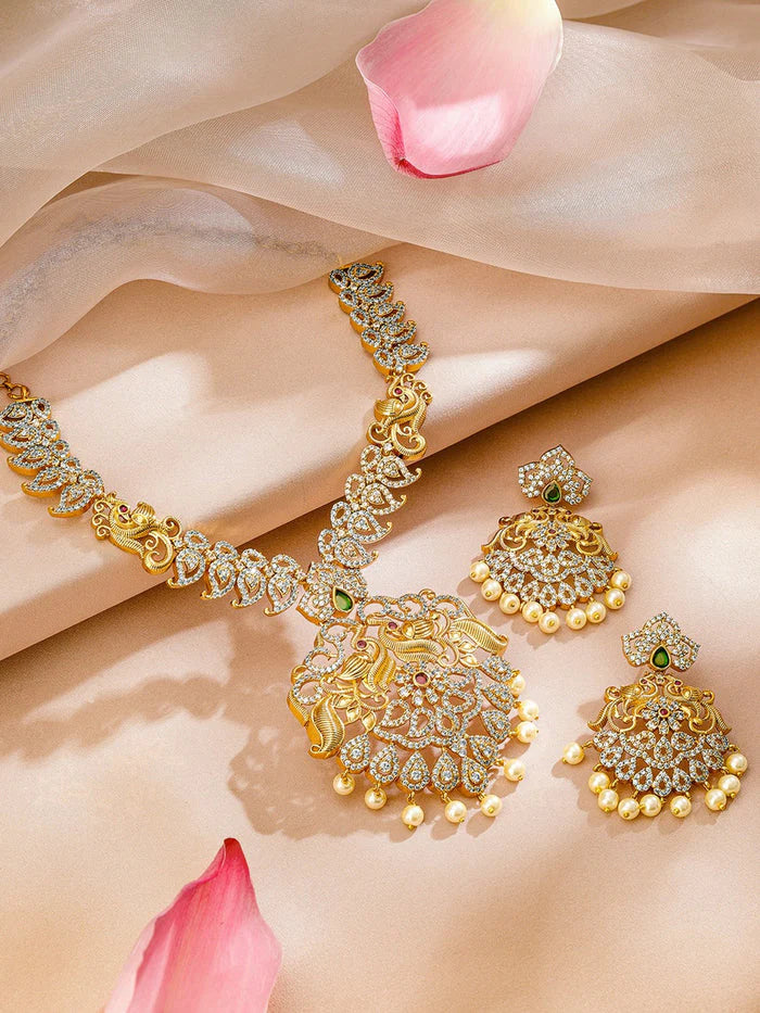 Royal Gold Peacock Necklace Set – nacklace.shop