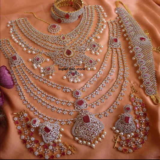 Regal Ruby Bridal Jewelry Set – nacklace.shop