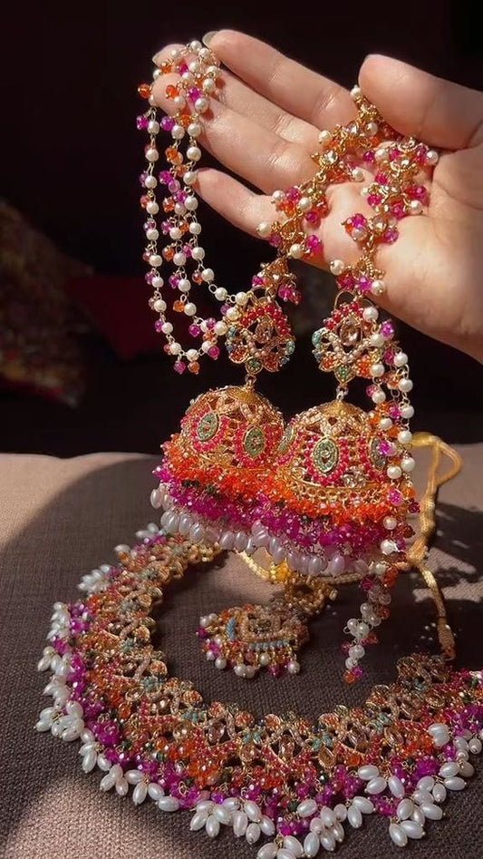 Vibrant Multi-Color Beaded Bridal Jewelry Set – nacklace.shop