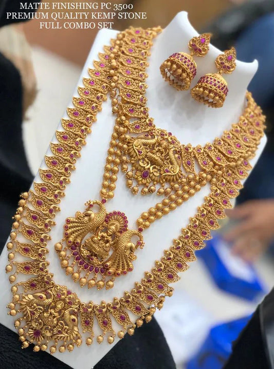 Matte Finish Premium Kemp Stone Temple Jewelry Set – nacklace.shop