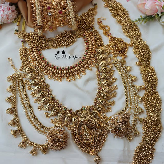 Matte Finish Premium Kemp Stone Temple Jewelry Set – nacklace.shop
