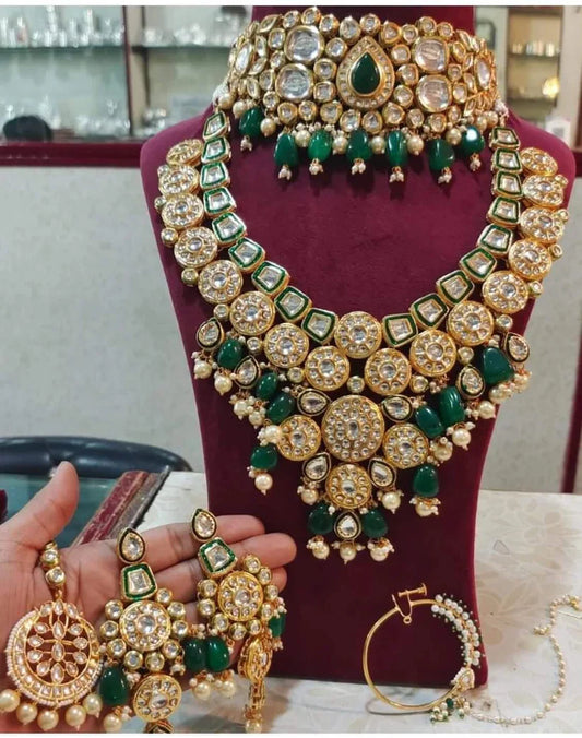 Royal Green & Kundan Bridal Necklace Set – nacklace.shop