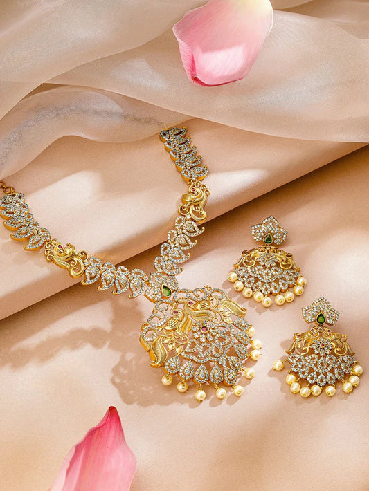 Royal Gold Peacock Necklace Set – nacklace.shop