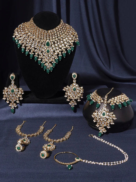 Royal Emerald Kundan Bridal Jewellery Set – nacklace.shop