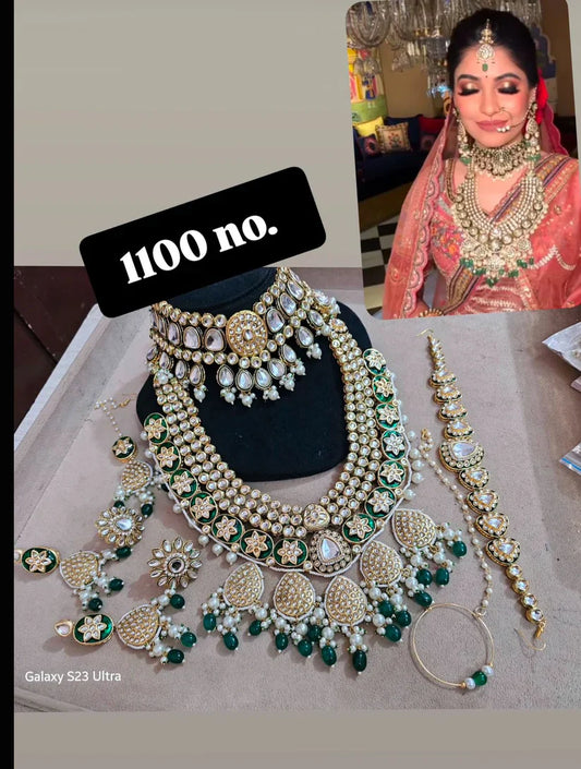 Royal Green Kundan Bridal Jewelry Set – nacklace.shop