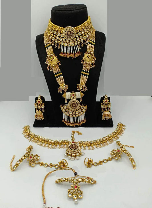 Regal Antique Kundan Bridal Jewelry Set – nacklace.shop