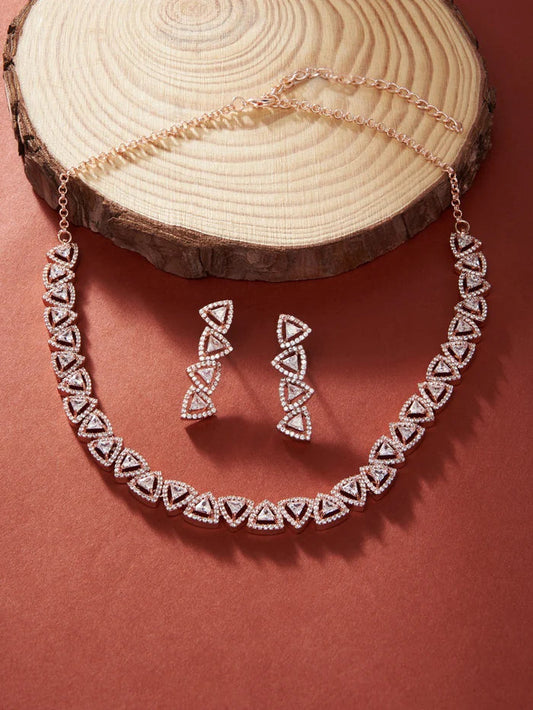 Elegant Triangular Diamond Necklace Set – nacklace.shop