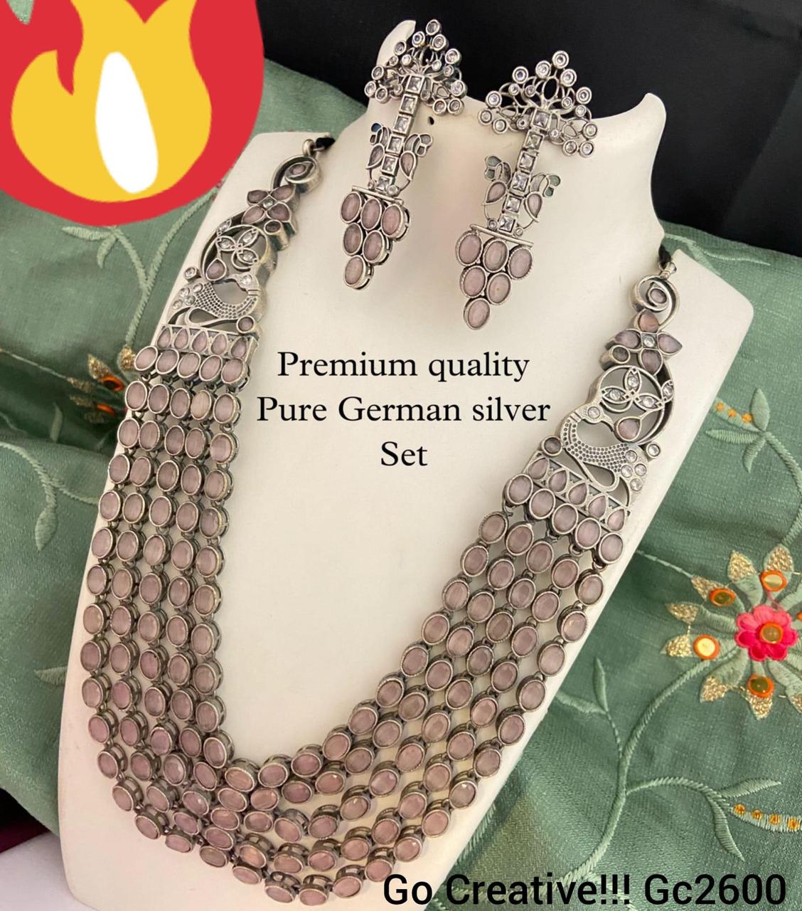 Handcrafted German Silver Layered Necklace Set – Statement Jewelry (GC2600)